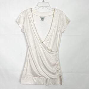 Vanity Y2K Faux Wrap Metallic Top Womens Small Party Night Out Fairy Romantic